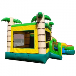 inflatable bounce house water slide modular tropical3 1706652666 Tropical Palm Tree Combo Wet or Dry