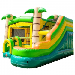 inflatable bounce house water slide modular tropical4 1706652665 Tropical Palm Tree Combo Wet or Dry